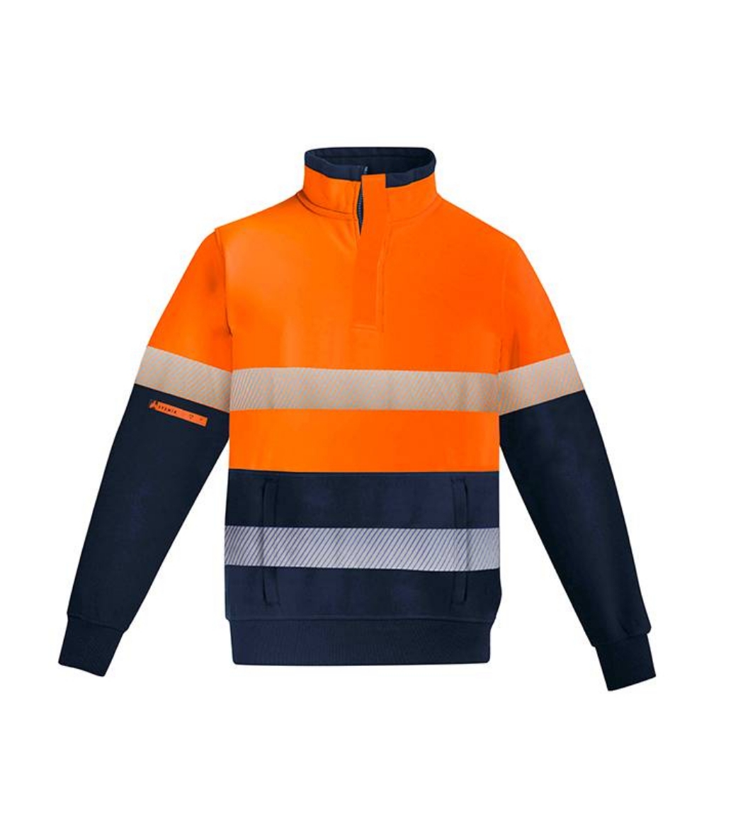 Picture of Syzmik, Mens Orange Flame HRC 2 Hoop Taped 1/4 Zip Brushed Fleece